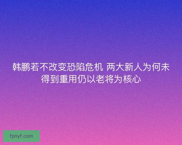 韩鹏若不改变恐陷危机 两大新人为何未得到重用仍以老将为核心